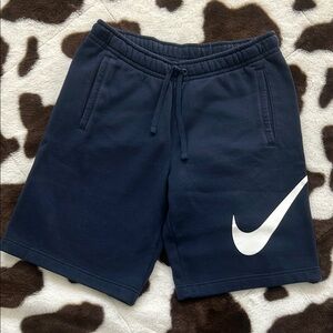 Nike Navy Blue Shorts with White Swoosh